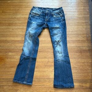 Miss Me Distressed Blue Flare Jeans